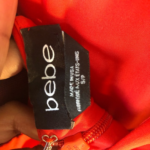 Bebe dress -Red/Black semi backless - Picture 3 of 3